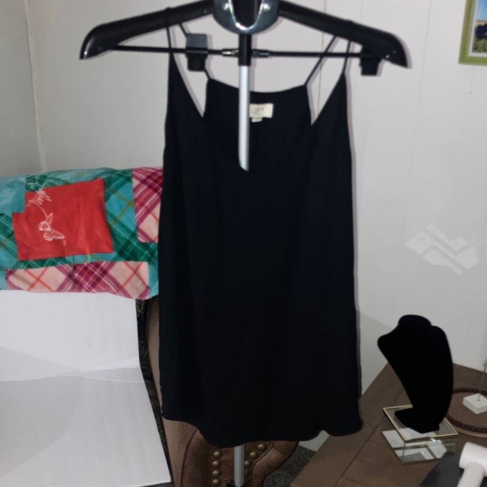 LOFT Charcoal Sleeveless Blouse